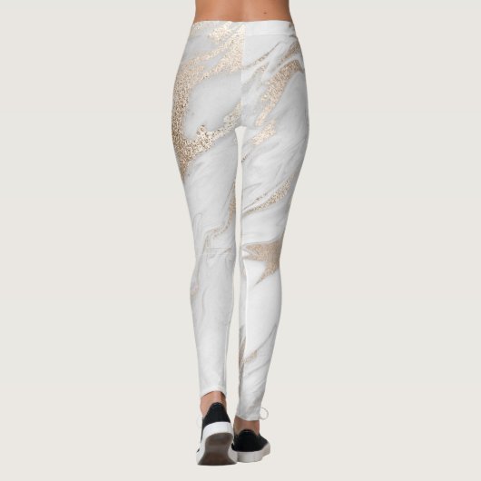 Witte en gouden Leggings (Achterkant)
