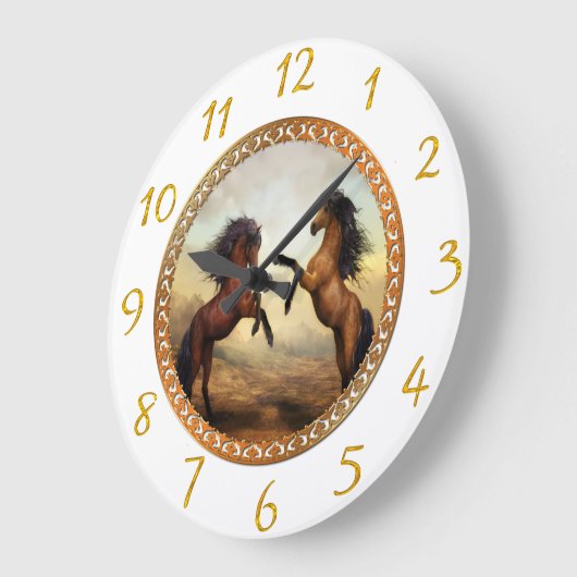 Witte en gouden lijsten paarden grote klok (Hoek)