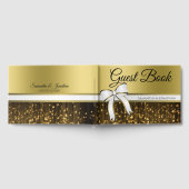 Witte en gouden lint en rode Folie Gastenboek (Volledig)