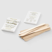 Witte en gouden lintbonnen met een programma handwaaier (Niet-gemonteerd)