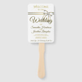 Witte en gouden lintbonnen met een programma handwaaier (Voorkant)