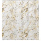 Witte en gouden marmer douchegordijn (Voorkant)