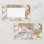 Witte en gouden marmer-gastkaart plaatskaartje (Voorkant / Achterkant)