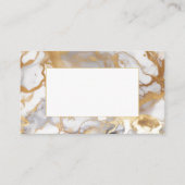 Witte en gouden marmer-gastkaart plaatskaartje (Voorkant)