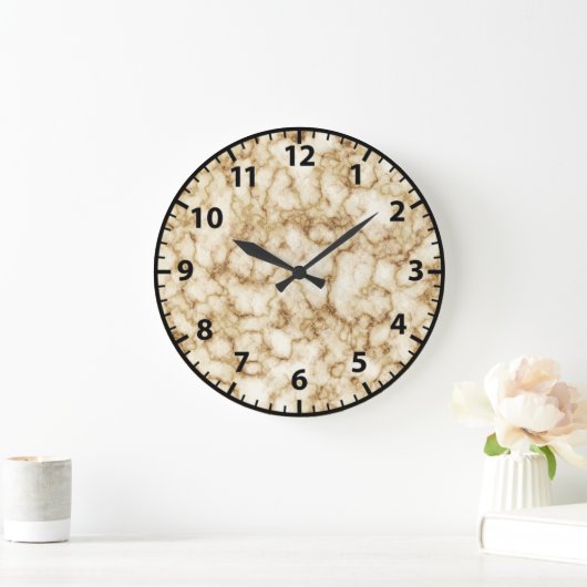 Witte en gouden marmer graniet wandklok (Huis)