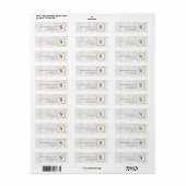 Witte en gouden marmer | Retouradres Monogram Etiket (Full Sheet)
