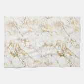 Witte en gouden marmer theedoek (Horizontaal)