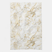 Witte en gouden marmer theedoek (Verticaal)