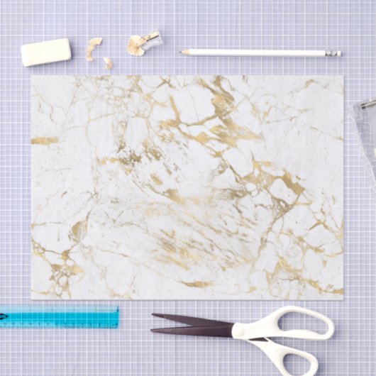 Witte en gouden marmer tissuepapier (Craft)