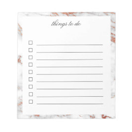 Witte en gouden marmer-to-do-Notitieblok Notitieblok