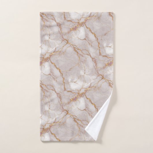Witte en gouden marmertextuur bad handdoek (Handdoek)