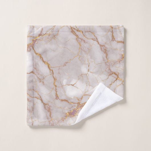 Witte en gouden marmertextuur bad handdoek (Wasdoekje)