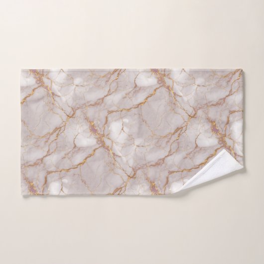Witte en gouden marmertextuur bad handdoek (Handdoek)