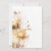 Witte en gouden minimalistische rustieke bloemenbr kaart (Achterkant)