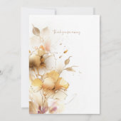 Witte en gouden moderne bruiloft kaart (Achterkant)