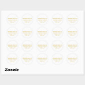 Witte en gouden multifunctionele objecten ronde sticker (Vel)