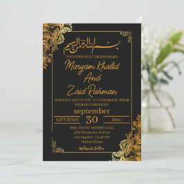 Witte en Gouden Nikkah Uitnodiging