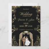 Witte en gouden Nikkah-uitnodiging Digitaal Islami Kaart (Voorkant)