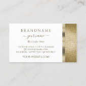 Witte en gouden Ornamenten Glitter met Logo Visitekaartje (Achterkant)