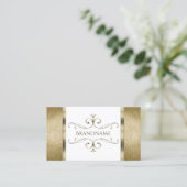 Witte en gouden Ornamenten Golden Glitter Ornament Visitekaartje (Staand voorkant)