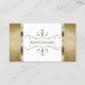 Witte en gouden Ornamenten Golden Glitter Ornament Visitekaartje (Voorkant)