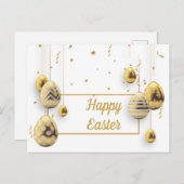 Witte en gouden paaseieren briefkaart (Voorkant / Achterkant)
