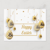 Witte en gouden paaseieren briefkaart (Voorkant)
