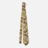 Witte en gouden paisley diamant 3D-stijl stropdas (Achterkant)