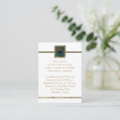 Witte en gouden Peacock Feather Enclosure Kaart (Staand voorkant)