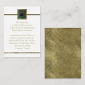 Witte en gouden Peacock Feather Enclosure Kaart (Voorkant / Achterkant)