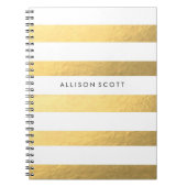 Witte en gouden persoonlijke laptop notitieboek (Voorkant)