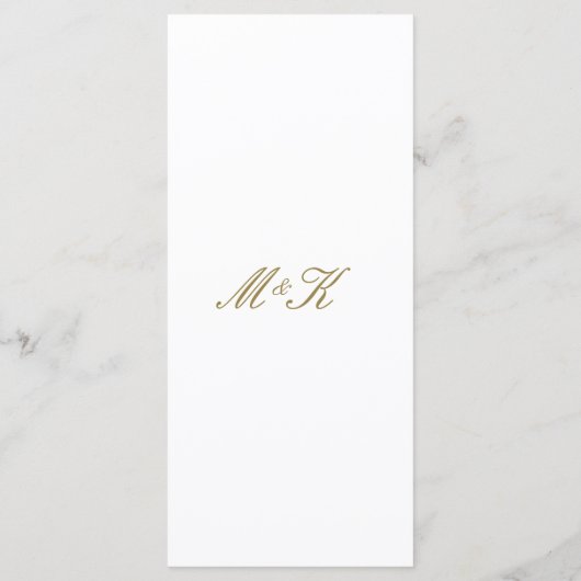 Witte en Gouden Polka-Stippen Orde van Diensten Programmakaart (Achterkant)