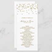 Witte en Gouden Polka-Stippen Orde van Diensten Programmakaart (Voorkant / Achterkant)