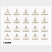 Witte en gouden pompoen dank u vierkante sticker (Vel)