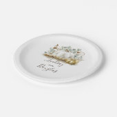 Witte en Gouden Pompoen Herfst Oogst Papieren Bordje (Gekanteld)