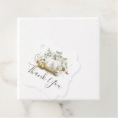 Witte en gouden pompoenen herfst bedankje bedankjes labels (In situ)