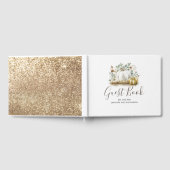Witte en gouden pompoenen herfst bruiloft gastenboek (Volledig)