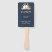 Witte en gouden pompoenen herfst bruiloft programm handwaaier (Voorkant)