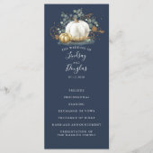 Witte en gouden pompoenen herfst bruiloft programm programmakaart (Voorkant)