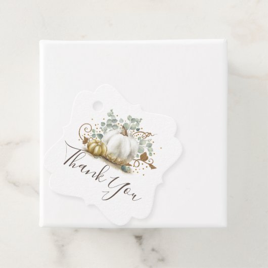 Witte en gouden pompoenen Herfst dank u Bedankjes Labels (In situ)