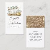 Witte en Gouden Pompoenen Herfst Oogst Decor Visitekaartje (Voorkant / Achterkant)