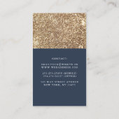 Witte en gouden pompoenen Herfst oogst marineblauw Visitekaartje (Achterkant)