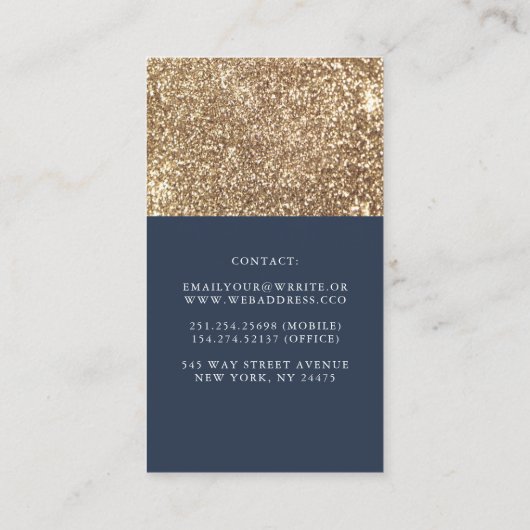 Witte en gouden pompoenen Herfst oogst marineblauw Visitekaartje (Achterkant)