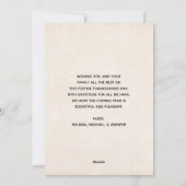 Witte en gouden pompoenen waterverf Thanksgiving Feestdagenkaart (Achterkant)