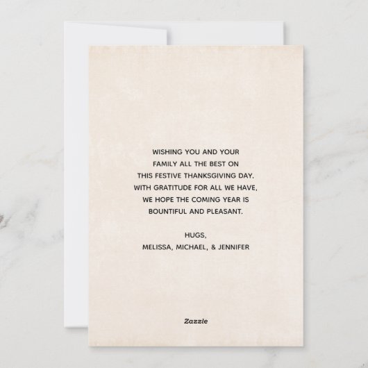 Witte en gouden pompoenen waterverf Thanksgiving Feestdagenkaart (Achterkant)