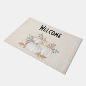 Witte en gouden pompoenen Waterverf Welkom Deurmat (Schuin)