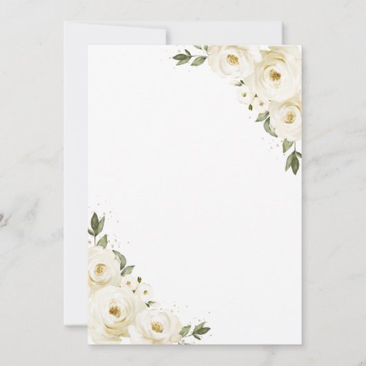 Witte en gouden Quinceañera-uitnodiging Kaart (Achterkant)