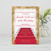Witte en gouden rode tapijt kaart (Staand voorkant)