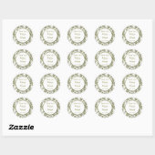 Witte en gouden Rozen Aangepast Dank jullie Sticke Ronde Sticker (Vel)