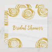 Witte en gouden Rozen Moderne Vrijgezellenfeest Kaart (Voorkant / Achterkant)